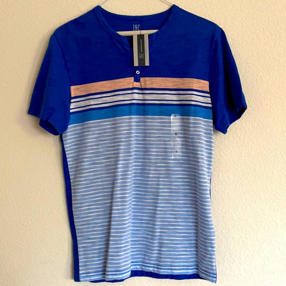 Blue striped INC small shirt NWT